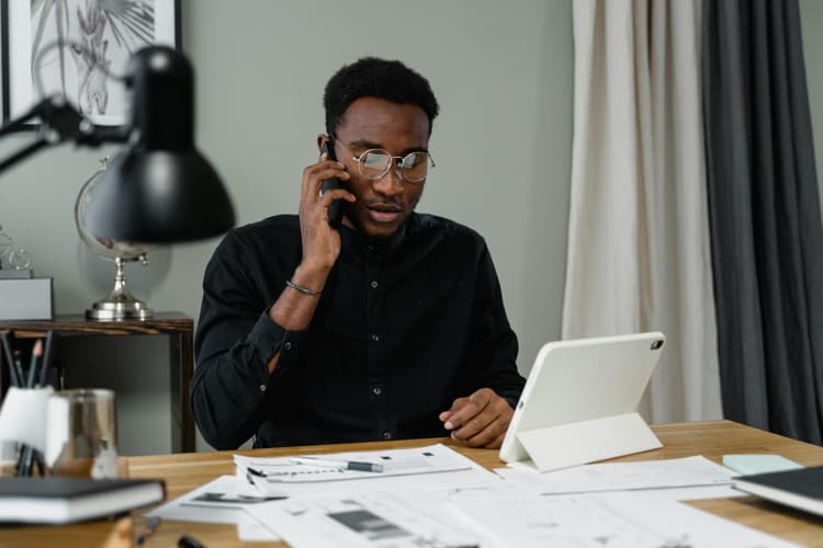 Business professional on a call